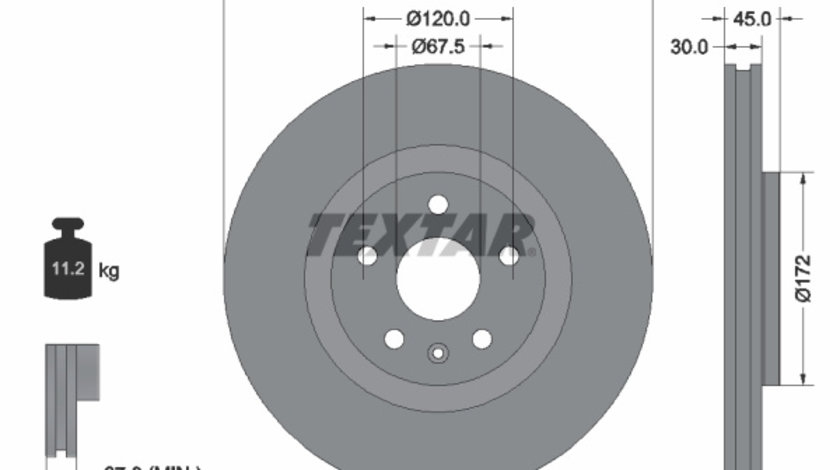 Disc frana punte fata (92314505 TEXTAR) BUICK (SGM),HOLDEN,OPEL,VAUXHALL