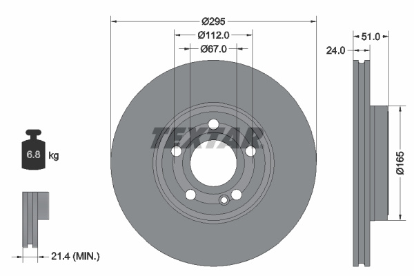 Disc frana punte fata (92323505 TEXTAR) MERCEDES-BENZ,MERCEDES-BENZ (BBDC)