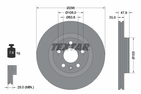 Disc frana punte fata (92323905 TEXTAR) LYNK & CO,VOLVO,VOLVO ASIA