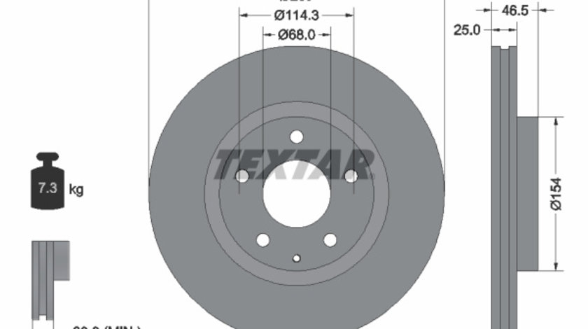 Disc frana punte fata (92326203 TEXTAR) MAZDA