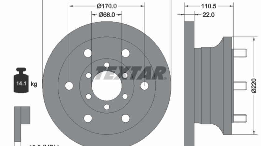 Disc frana punte fata (93095100 TEXTAR) IVECO