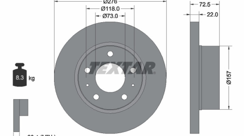 Disc frana punte fata (93104600 TEXTAR) IVECO