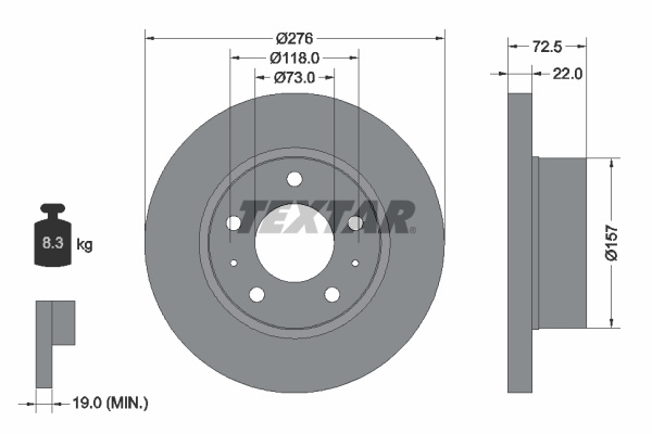 Disc frana punte fata (93104603 TEXTAR) IVECO