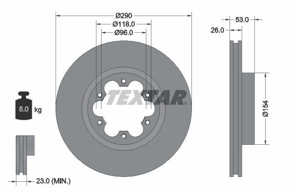 Disc frana punte fata (93240600 TEXTAR) NISSAN,RENAULT TRUCKS