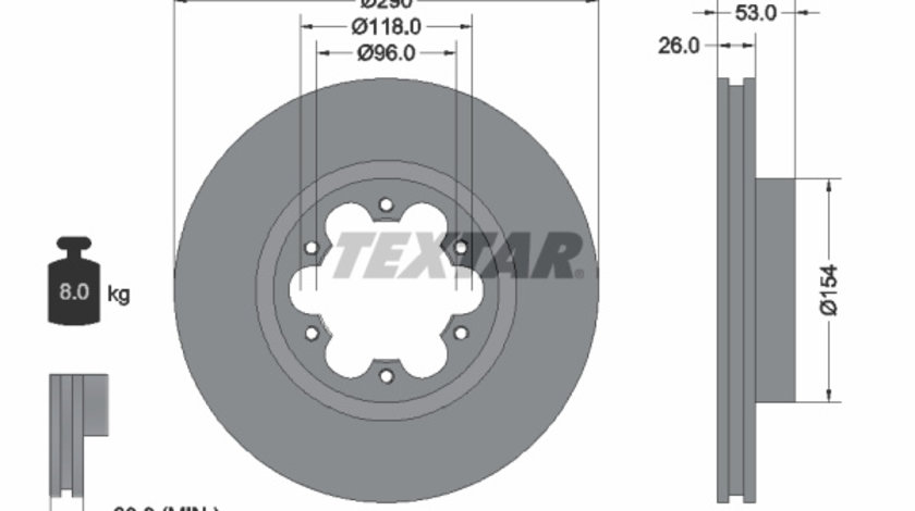 Disc frana punte fata (93240600 TEXTAR) NISSAN,RENAULT TRUCKS