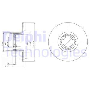 Disc frana punte fata (BG2081 DELPHI) AUSTIN,ROVER