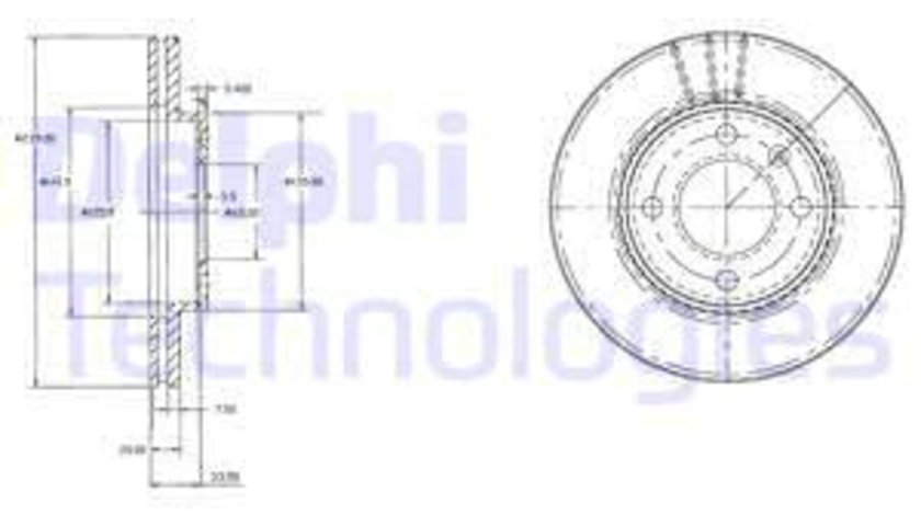 Disc frana punte fata (BG2109 DELPHI) AUDI,SEAT,VW