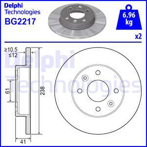 Disc frana punte fata (BG2217 DELPHI) DACIA,RENAULT