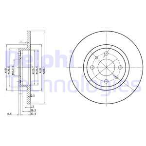 Disc frana punte fata (BG2411 DELPHI) ALFA ROMEO,CHRYSLER,FIAT,LANCIA