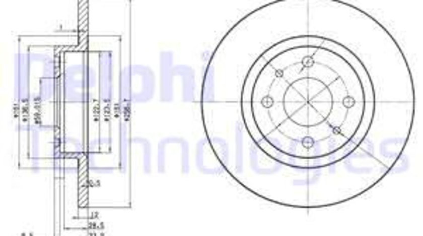 Disc frana punte fata (BG2411 DELPHI) ALFA ROMEO,CHRYSLER,FIAT,LANCIA