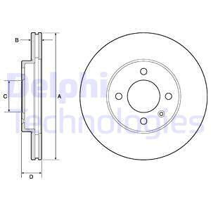 Disc frana punte fata (BG2455 DELPHI) SEAT,VW