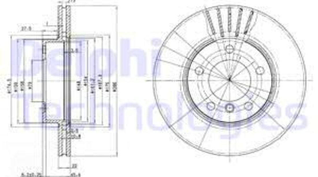 Disc frana punte fata (BG2623C DELPHI) BMW,BMW (BRILLIANCE)