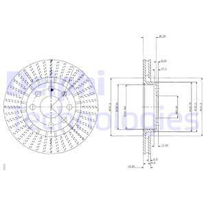 Disc frana punte fata (BG2636 DELPHI) OPEL,VAUXHALL