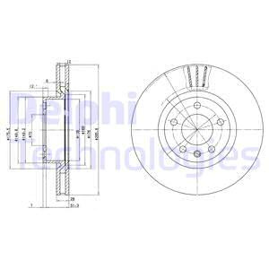 Disc frana punte fata (BG2742 DELPHI) OPEL,VAUXHALL