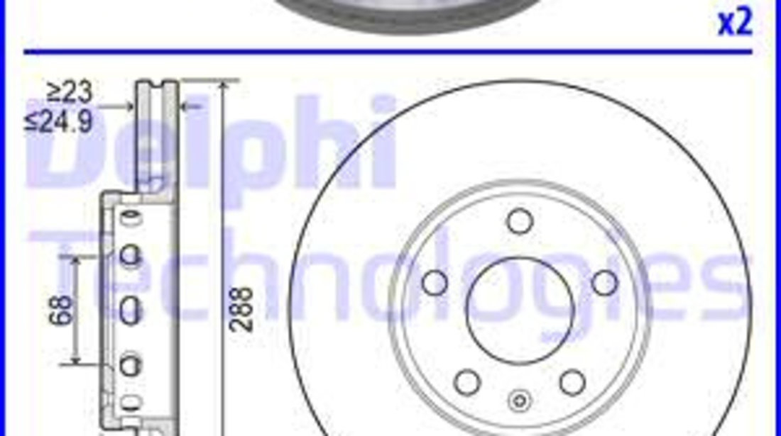 Disc frana punte fata (BG2745 DELPHI) AUDI,SEAT,SKODA,VW