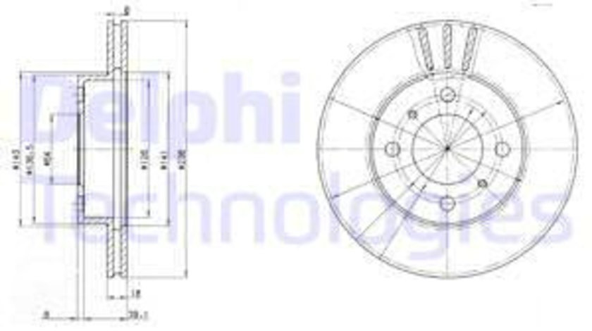 Disc frana punte fata (BG2810 DELPHI) MITSUBISHI,PROTON