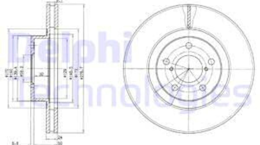 Disc frana punte fata (BG2827C DELPHI) SUBARU