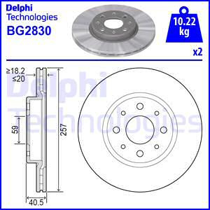 Disc frana punte fata (BG2830 DELPHI) ALFA ROMEO,FIAT,LANCIA