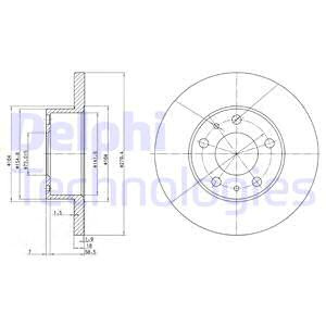 Disc frana punte fata (BG2845 DELPHI) Citroen,FIAT,PEUGEOT