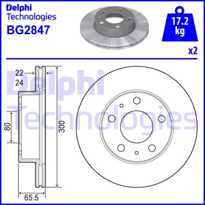 Disc frana punte fata (BG2847 DELPHI) Citroen,FIAT,PEUGEOT