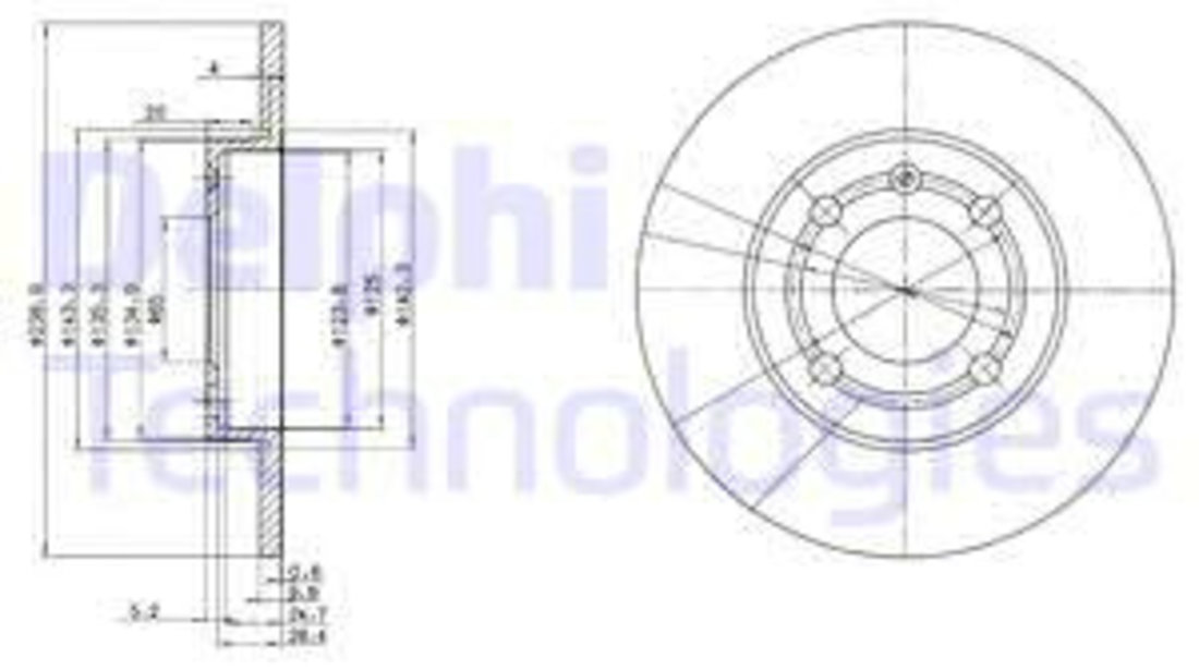 Disc frana punte fata (BG2911 DELPHI) SEAT,VW