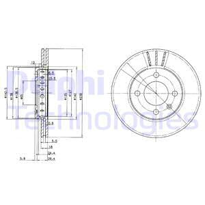 Disc frana punte fata (BG2982 DELPHI) SEAT,VW