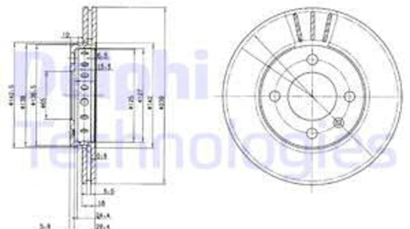 Disc frana punte fata (BG2982 DELPHI) SEAT,VW