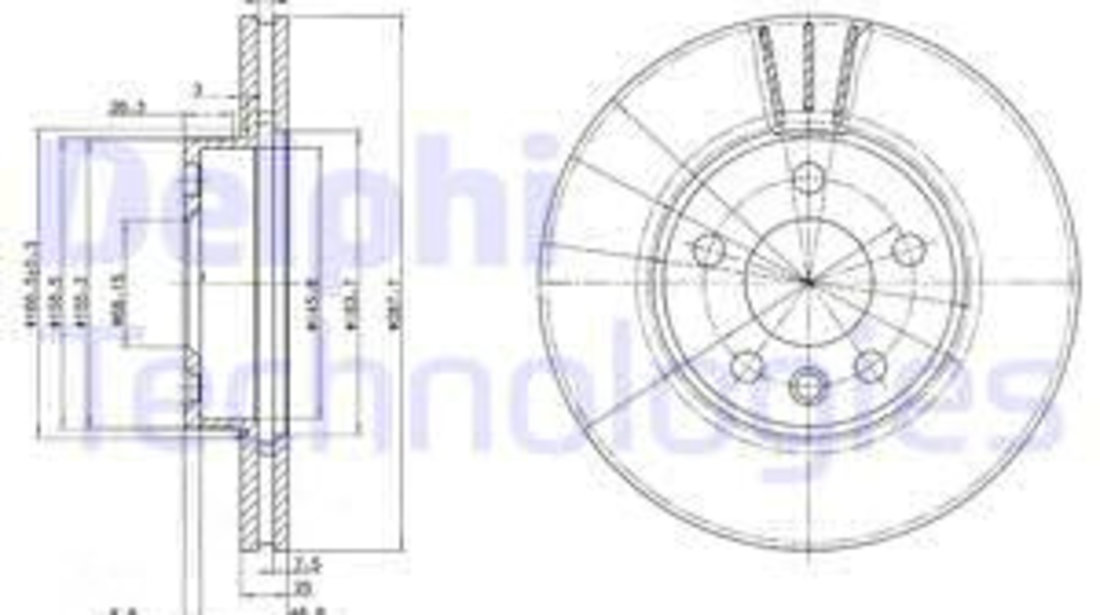 Disc frana punte fata (BG3025 DELPHI) FORD,SEAT,VW