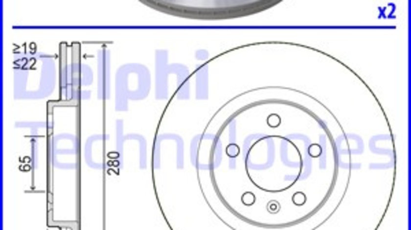 Disc frana punte fata (BG3036 DELPHI) AUDI,SEAT,SKODA,VW,VW (FAW)