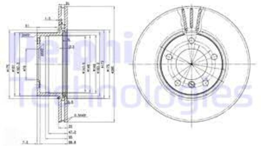 Disc frana punte fata (BG3043 DELPHI) BMW