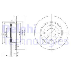 Disc frana punte fata (BG3055 DELPHI) FORD,MAZDA