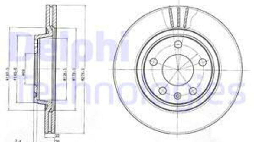 Disc frana punte fata (BG3198 DELPHI) AUDI,SEAT,VW