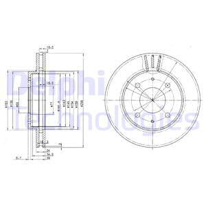 Disc frana punte fata (BG3202 DELPHI) MITSUBISHI,VOLVO