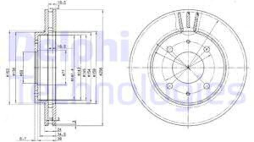 Disc frana punte fata (BG3202 DELPHI) MITSUBISHI,VOLVO