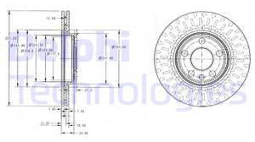 Disc frana punte fata (BG3222 DELPHI) Citroen,FIAT,PEUGEOT