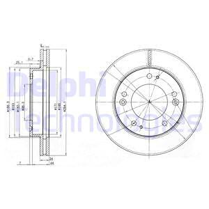 Disc frana punte fata (BG3226 DELPHI) KIA