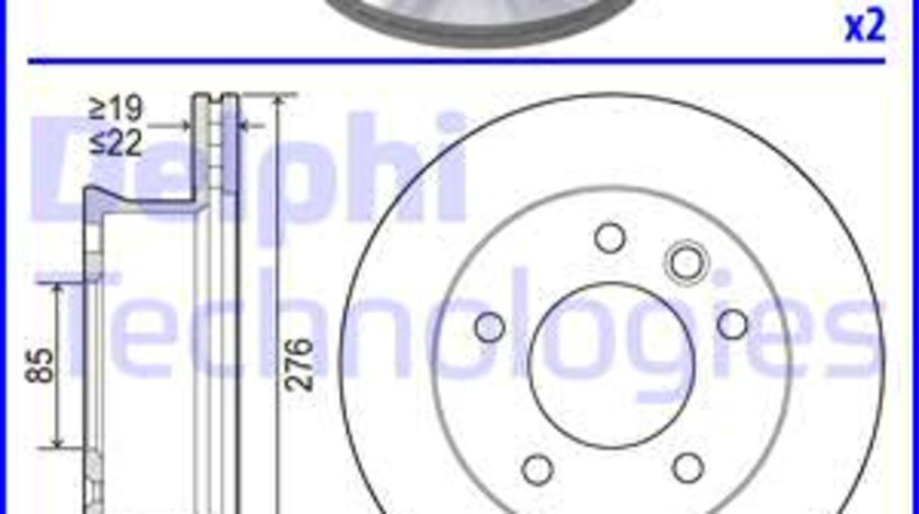 Disc frana punte fata (BG3236 DELPHI) MERCEDES-BENZ,NISSAN,VW