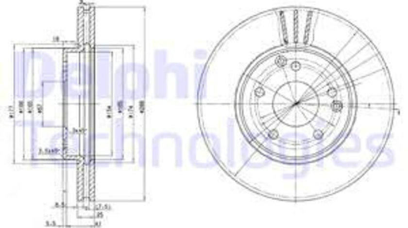 Disc frana punte fata (BG3240C DELPHI) MERCEDES-BENZ