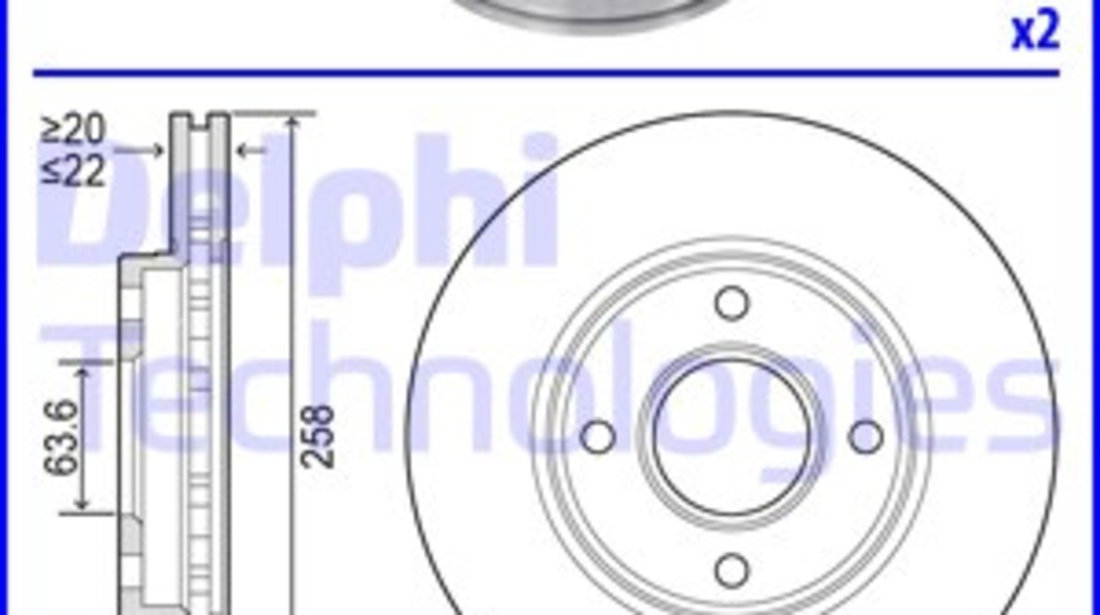 Disc frana punte fata (BG3359 DELPHI) FORD,MAZDA