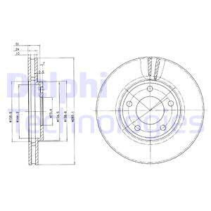 Disc frana punte fata (BG3383 DELPHI) CHRYSLER,DODGE,PLYMOUTH