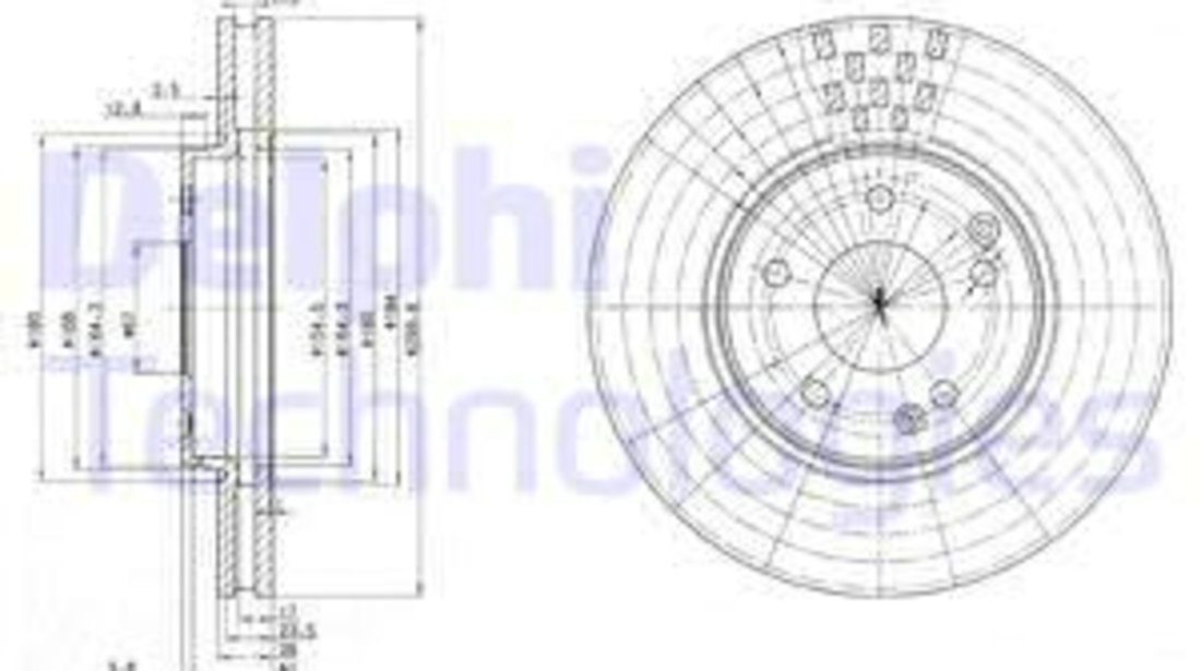 Disc frana punte fata (BG3396 DELPHI) CHRYSLER,MERCEDES-BENZ