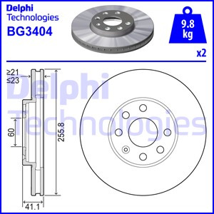 Disc frana punte fata (BG3404 DELPHI) OPEL,VAUXHALL
