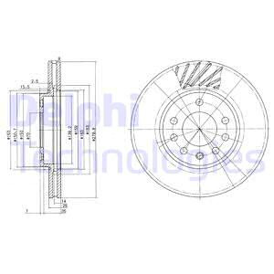 Disc frana punte fata (BG3405 DELPHI) OPEL,VAUXHALL