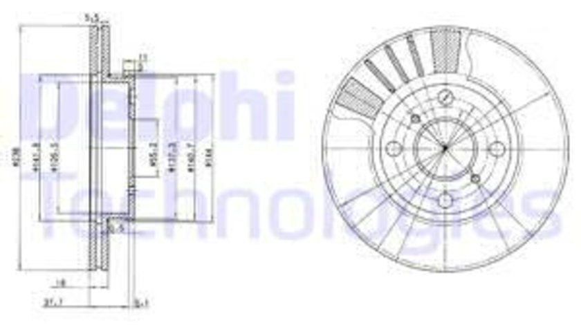 Disc frana punte fata (BG3424 DELPHI) TOYOTA