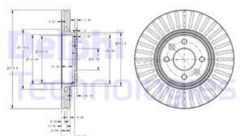 Disc frana punte fata (BG3430 DELPHI) DACIA,RENAULT