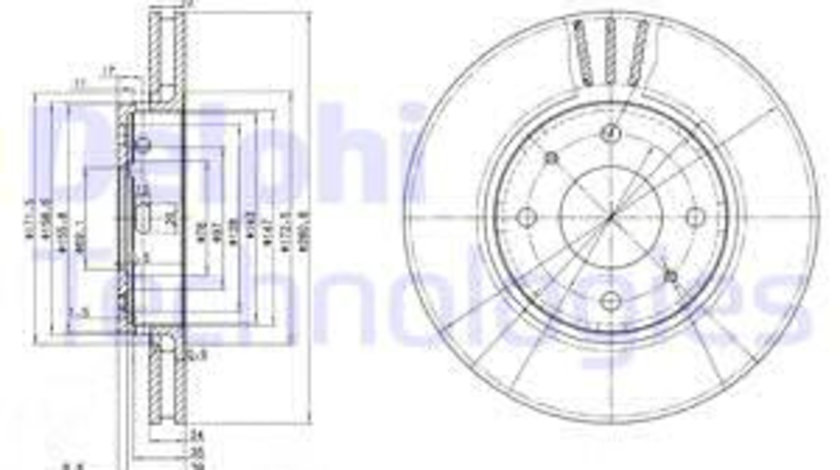 Disc frana punte fata (BG3501C DELPHI) MITSUBISHI,VOLVO