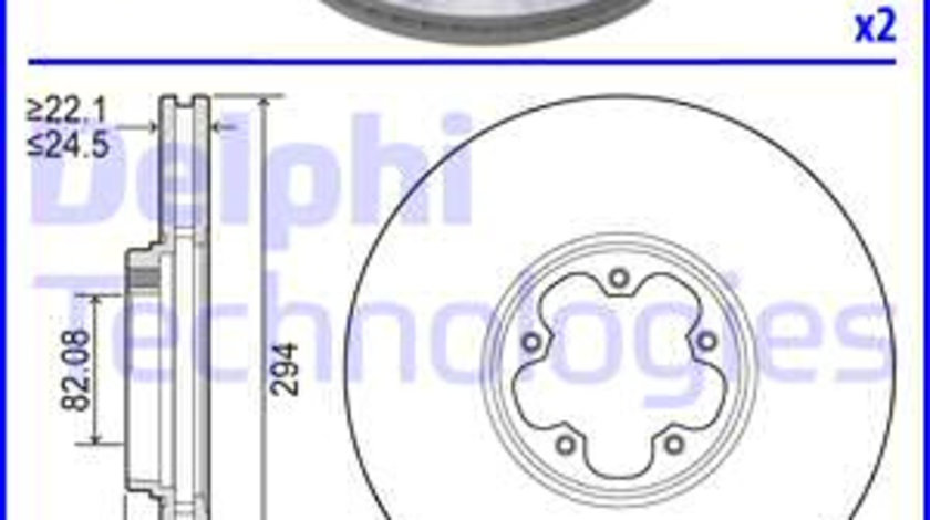 Disc frana punte fata (BG3504 DELPHI) FORD