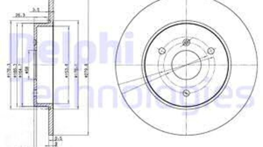 Disc frana punte fata (BG3526 DELPHI) SMART