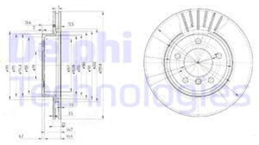 Disc frana punte fata (BG3527C DELPHI) BMW