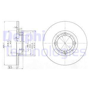 Disc frana punte fata (BG3551 DELPHI) CHEVROLET,DAEWOO,FSO